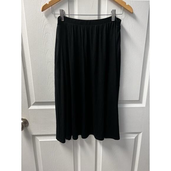 Black Casual Flowy Skirt With Pockets Size L - Picture 1 of 6